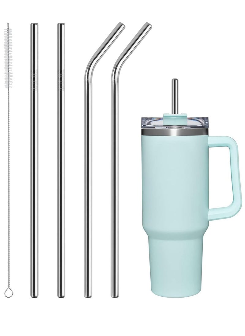 Generic 4 PCS Stainless Steel Replacement Straws for Stanley 40oz Cup, Reusable Straws Compatible with Stanley Adventure Quencher Travel Tumbler, Durable Cup Straws with Cleaning Brush  - Image 1