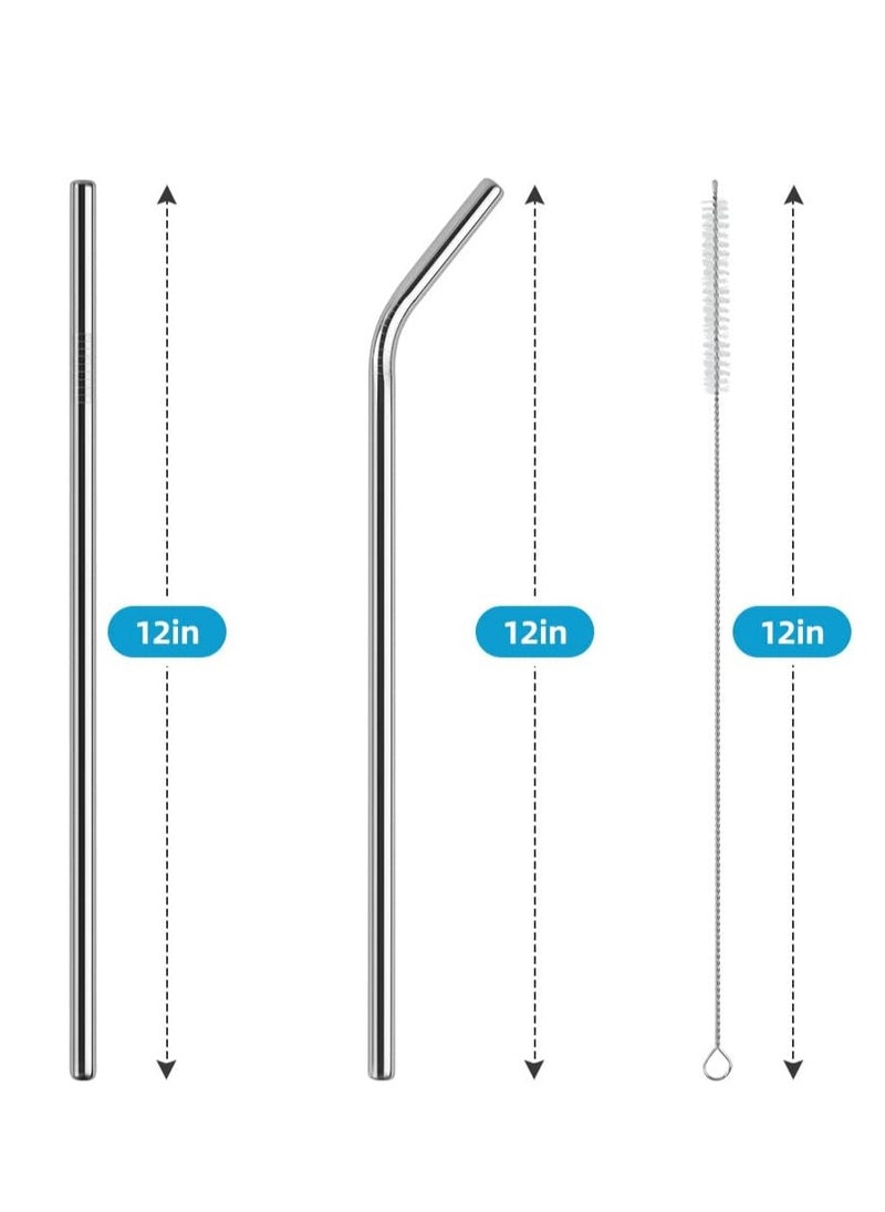 Generic 4 PCS Stainless Steel Replacement Straws for Stanley 40oz Cup, Reusable Straws Compatible with Stanley Adventure Quencher Travel Tumbler, Durable Cup Straws with Cleaning Brush  - Image 2