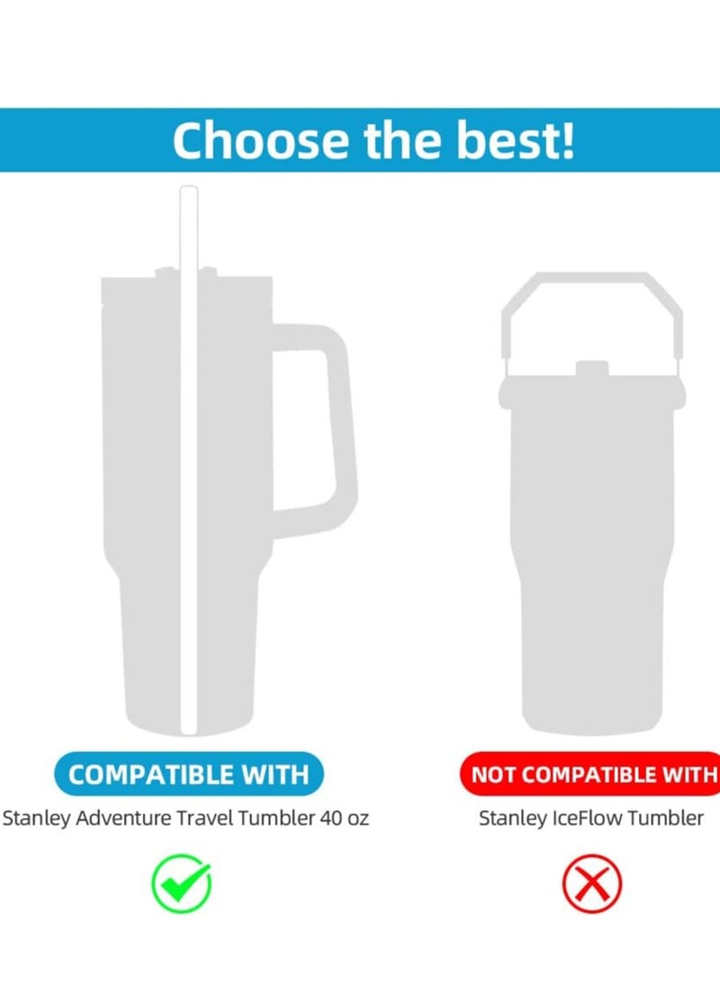 Generic 4 PCS Stainless Steel Replacement Straws for Stanley 40oz Cup, Reusable Straws Compatible with Stanley Adventure Quencher Travel Tumbler, Durable Cup Straws with Cleaning Brush  - Image 3