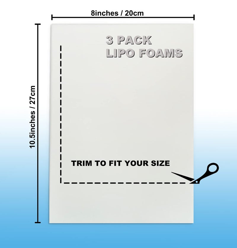 Moolida 3 Pack Lipo Foam - Post Surgery Ab Board for Use with Post Liposuction Surgery Flattening Abdominal Compression Garments Liposuction Foam pads for Recovery 8"X11" (White) - Image 2
