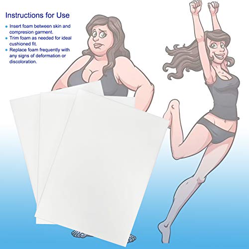Moolida 3 Pack Lipo Foam - Post Surgery Ab Board for Use with Post Liposuction Surgery Flattening Abdominal Compression Garments Liposuction Foam pads for Recovery 8"X11" (White) - Image 5