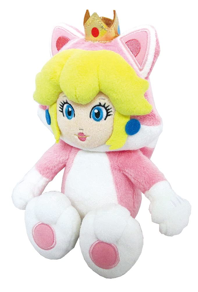 Nintendo Little Buddy Super Mario Neko Cat Peach Plush, 10" - Image 1