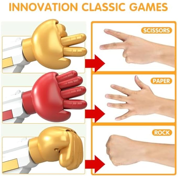GraGra 2pcs Finger Guessing Game Toys, Fair Guessing Toys, Fidget Stress Relief Pistol Toy Set, Rock Paper Scissors Toy for Kids, Adults, Friends, Family Party Gift Game, (Grey, Gold) - Image 2