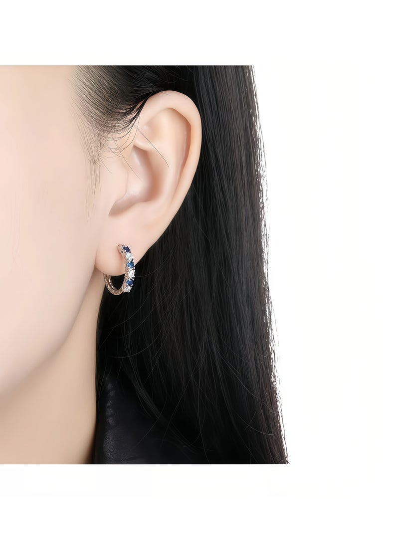 Flossie 925 Sterling Silver Earrings for Women with Sapphires:  Jewelry for Birthdays, Weddings, Christmas, and Valentine's Day Gifts - Image 2