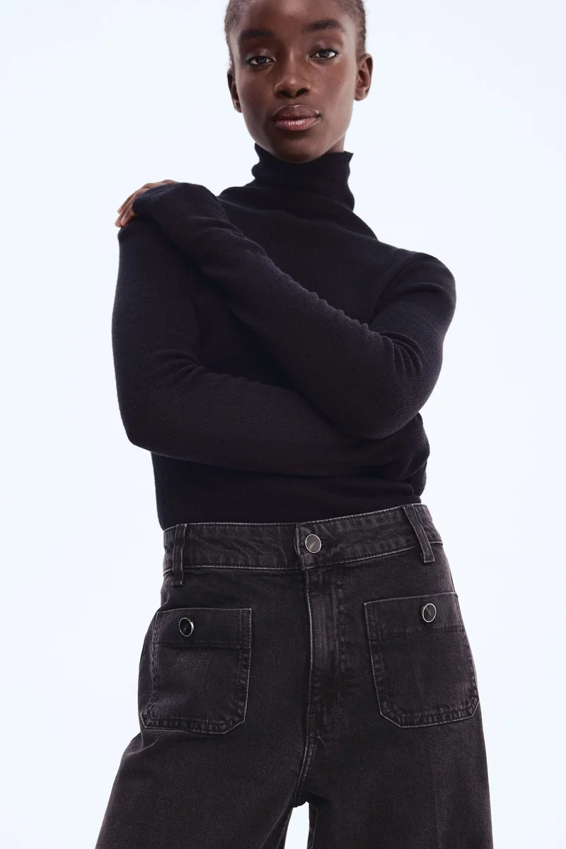 H&M Wide High Ankle Jeans