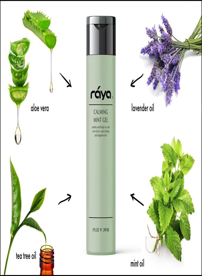 RAYA Calming Mint Gel 8 oz (S-501) | Softening and Soothing Gel | Great for After Shaving and Waxing | Helps Heal Razor Bumps, Razor Burns, and Ingrown Hairs - Image 2