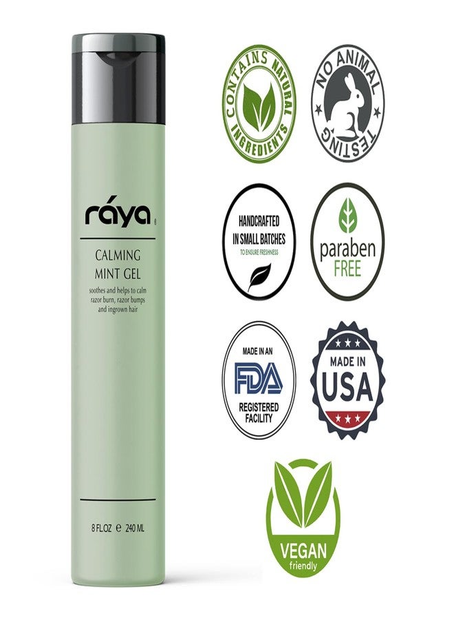 RAYA Calming Mint Gel 8 oz (S-501) | Softening and Soothing Gel | Great for After Shaving and Waxing | Helps Heal Razor Bumps, Razor Burns, and Ingrown Hairs - Image 4