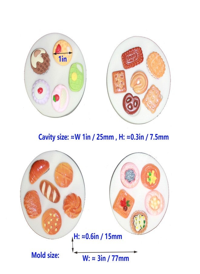 LVDGE Lovely Small Items Silicone Fondant Molds Set For Cake Topper, Gumpaste, Candy & Chocolate, Polymer Clay and More (Round Food Items) - Image 2