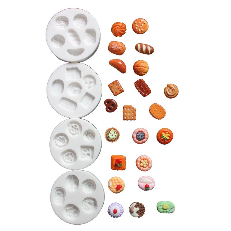 LVDGE Lovely Small Items Silicone Fondant Molds Set For Cake Topper, Gumpaste, Candy & Chocolate, Polymer Clay and More (Round Food Items) - Image 1
