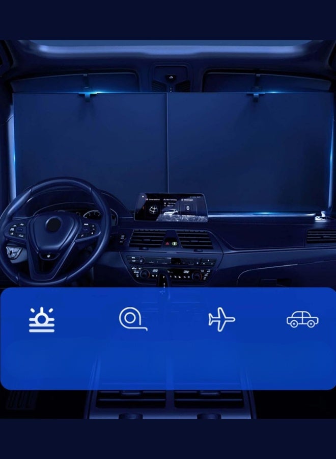 Telescopic Car Windshield Sunshade – Adjustable Width (70–135cm), Heat-Blocking Aluminum + Oxford Fabric - Image 3