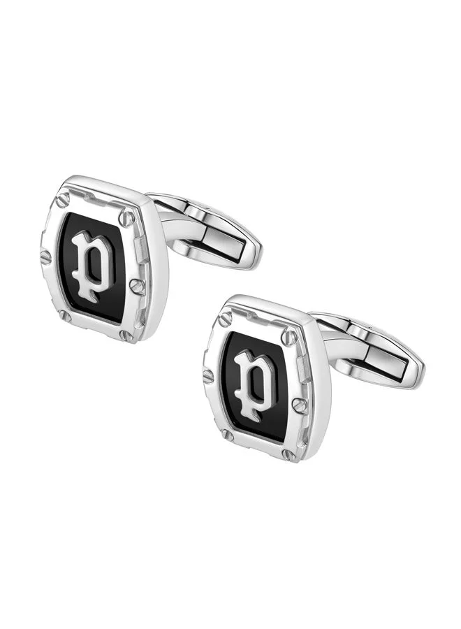 POLICE Bolted Cufflink For Men Stainless Steel BlackPEAGC0003905