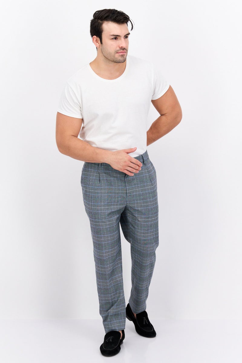Scotch & Soda Men Slim Fit Pleated Blake Chino Pants, Grey Combo  - Image 4