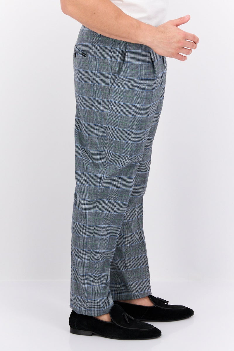 Scotch & Soda Men Slim Fit Pleated Blake Chino Pants, Grey Combo  - Image 3
