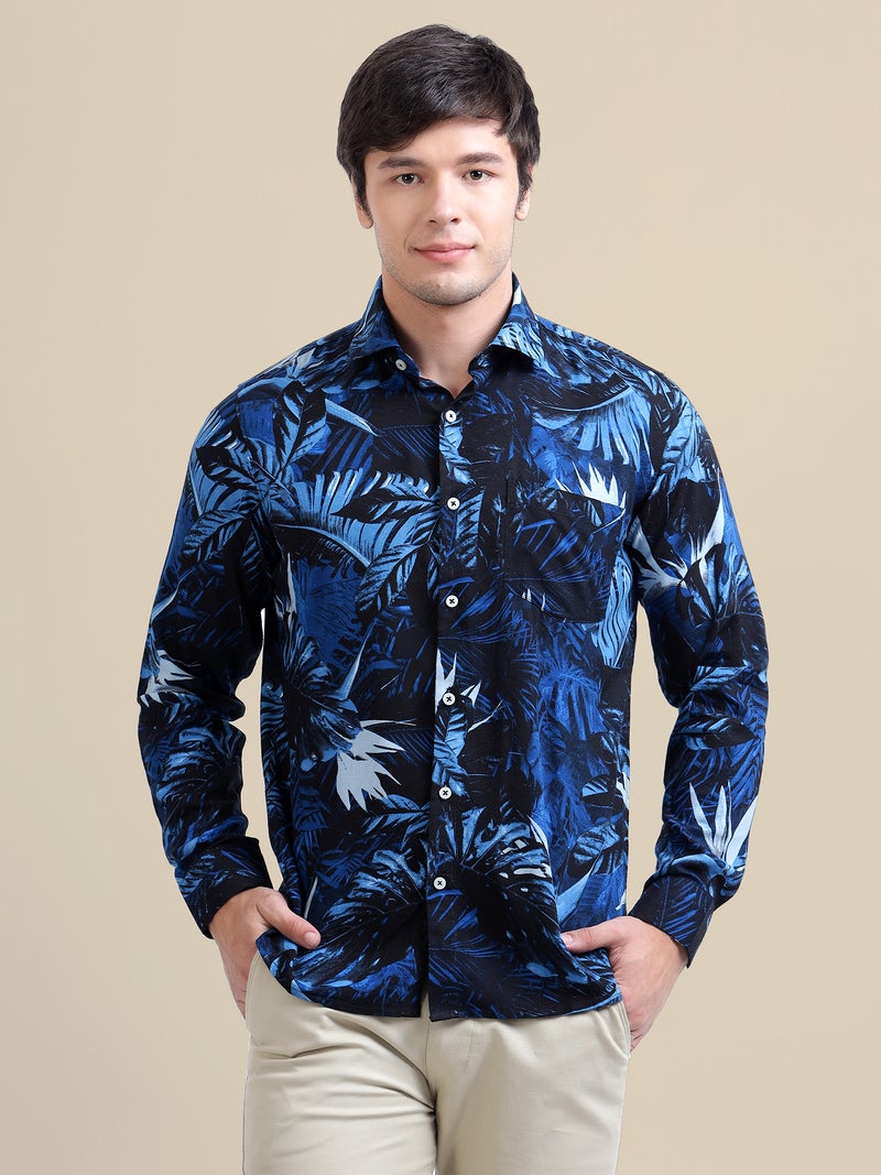 AMSWAN-MENS-RAYON-SHIRT-WITH-TROPICAL-BLUE-PRINT - Image 3