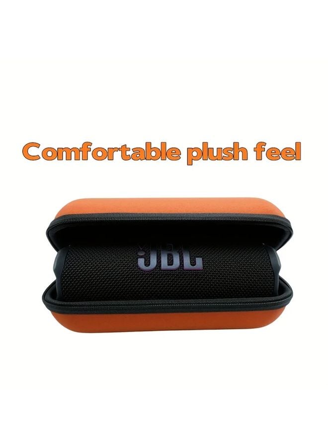 Compatible with JBL Flip 7 6 5 4 3 Durable EVA Speaker Storage Case Orange Portable Travel Bag - Image 4