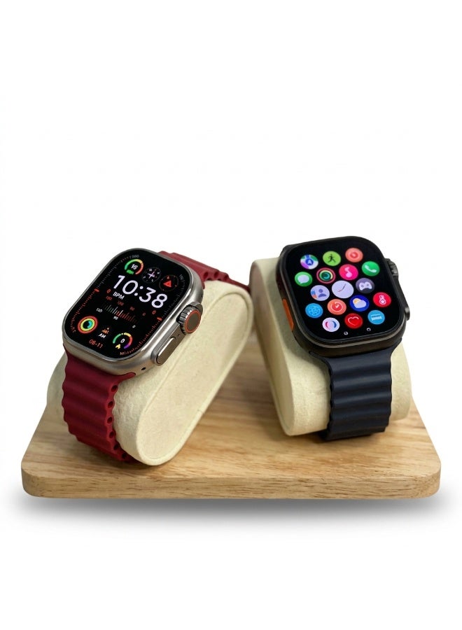 Crown 20 Smart Wrist Watch with 2.2-Inch Display and 2 Interchangeable Straps - Red and Black - Image 3