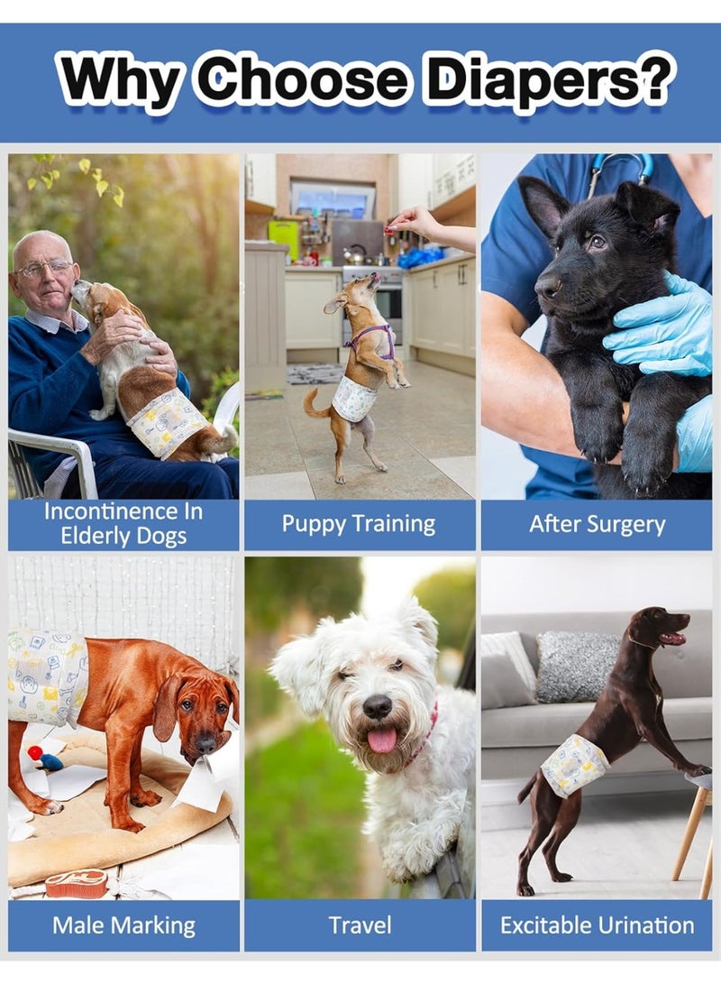 MissTiara Disposable Male Dog Diapers - 20Pcs Super Absorbent Male Dog Wraps for Small to Large Dogs, 360 Leak-Proof with Wetness Indicator Size L, Recommend weight: 12-25kg - Image 4