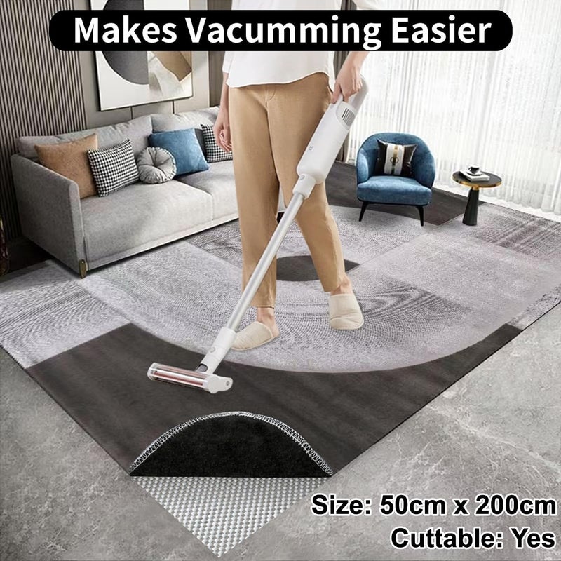 KAHEIGN Multipurpose Non Slip Pad, 50CM x 200CM PVC Anti Slip Rug Pad Underlay Carpet Grip Drawer Shelf Liner Waterproof Floor Cushion Mat for Home Office Cars Kitchen Bathroom (Cream White) - Image 4