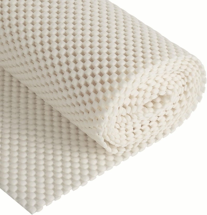 KAHEIGN Multipurpose Non Slip Pad, 50CM x 200CM PVC Anti Slip Rug Pad Underlay Carpet Grip Drawer Shelf Liner Waterproof Floor Cushion Mat for Home Office Cars Kitchen Bathroom (Cream White) - Image 1