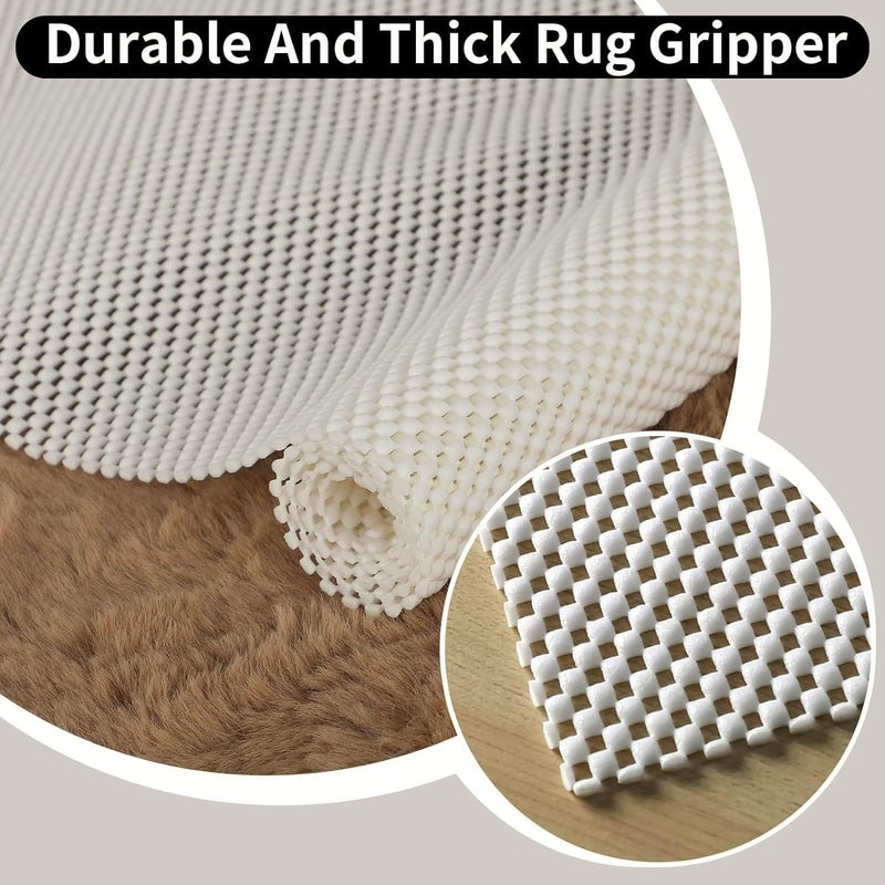 KAHEIGN Multipurpose Non Slip Pad, 50CM x 200CM PVC Anti Slip Rug Pad Underlay Carpet Grip Drawer Shelf Liner Waterproof Floor Cushion Mat for Home Office Cars Kitchen Bathroom (Cream White) - Image 3