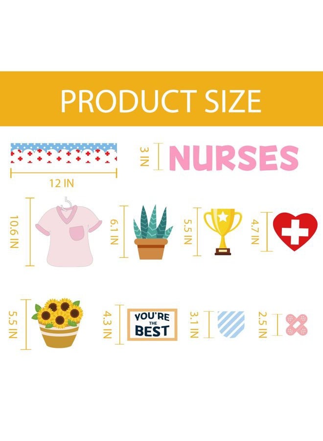 Joffetii 79Pcs School Nurse Bulletin Board Decorations Set Welcome Back to School Classroom Decorations Kit Nurse Appreciation Office Decor Medical RN Cutouts Healthcare Workers Decor for Chalkboard Wall Door - Image 2