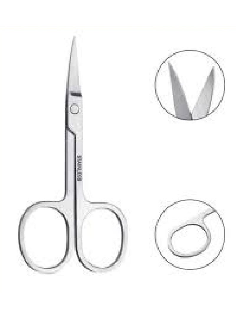 Generic Stainless Steel Scissor With Curved Sharp Edge Blades For Eyebrow Facial Hairs And False Eyelashes  Silver - Image 4