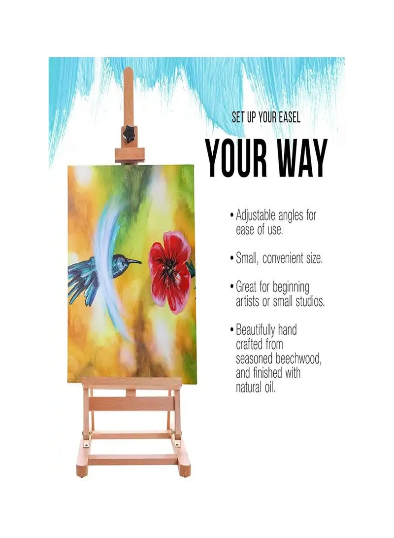 Smart Large Wooden Frame Studio Easel Artists Adjustable Beechwood For Painting Display - Image 2