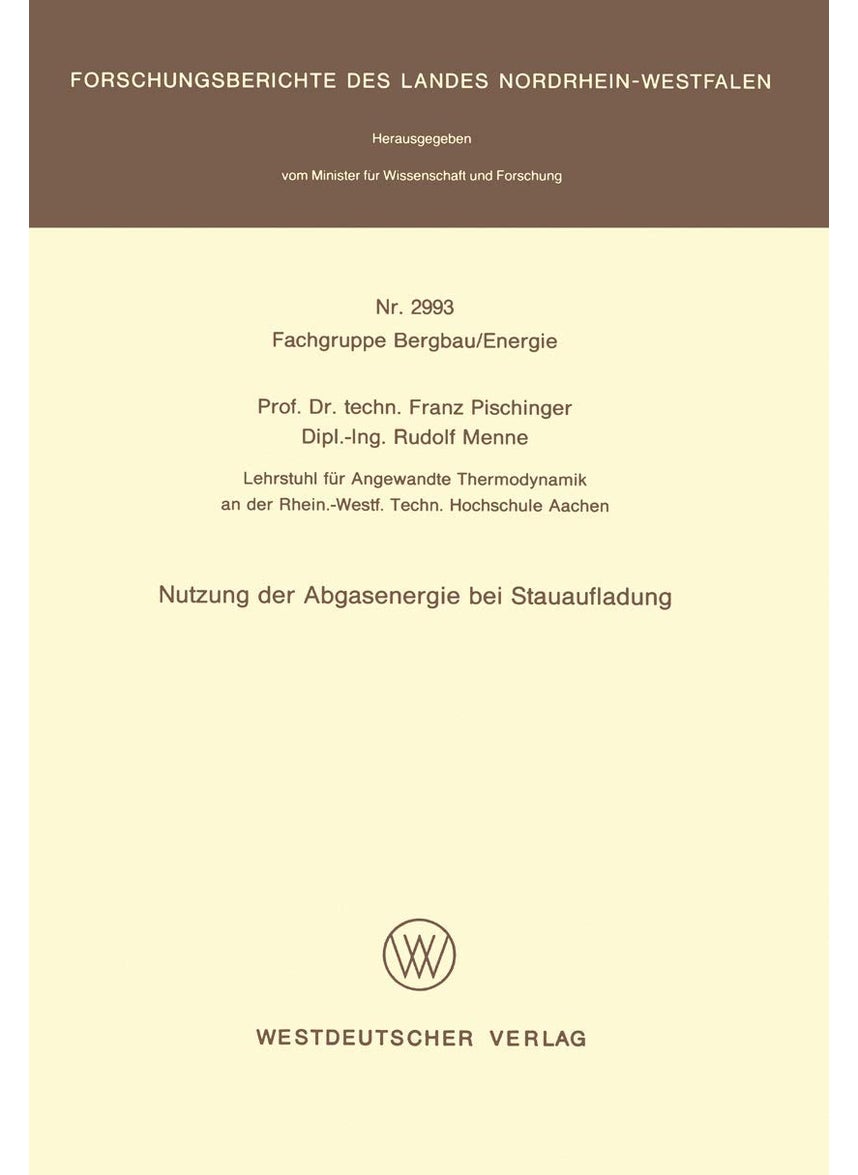 Vs Verlag Fur Sozialwissenschaften Nutzung der Abgasenergie bei Stauaufladung 