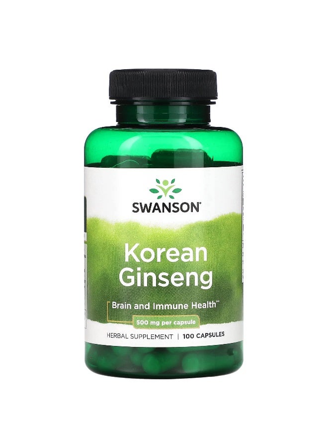 سوانسون، جينسنغ كوري، 500 ملغ، 100 كبسولة