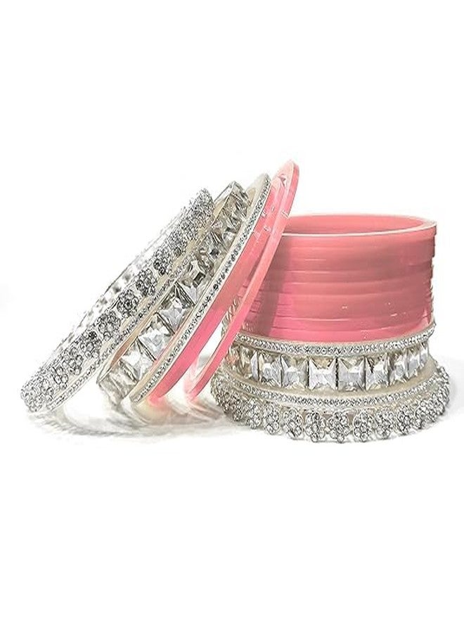 فاباي طقم تشودا بنجابي للعرائس من فاباي للنساء والفتيات (طقم من قطعة واحدة) (وردي، 2.2) - Image 4