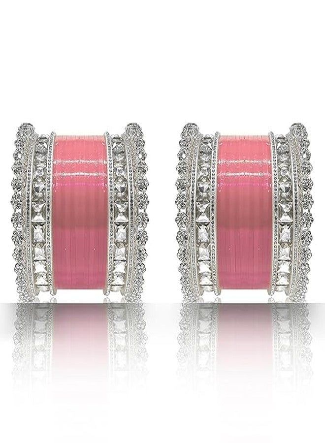 فاباي طقم تشودا بنجابي للعرائس من فاباي للنساء والفتيات (طقم من قطعة واحدة) (وردي، 2.2) - Image 1