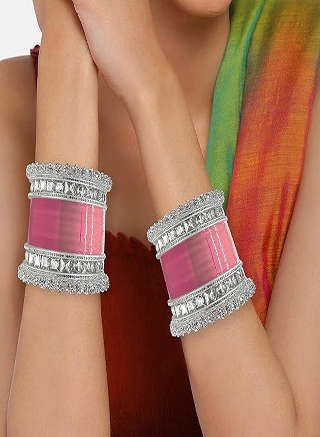 فاباي طقم تشودا بنجابي للعرائس من فاباي للنساء والفتيات (طقم من قطعة واحدة) (وردي، 2.2) - Image 2