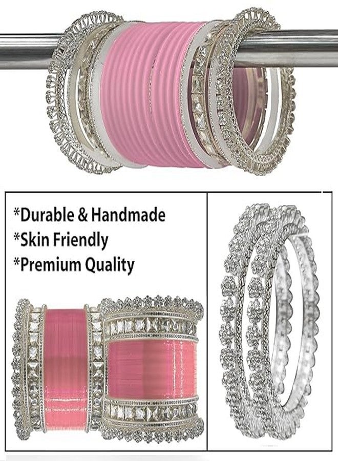 فاباي طقم تشودا بنجابي للعرائس من فاباي للنساء والفتيات (طقم من قطعة واحدة) (وردي، 2.2) - Image 3