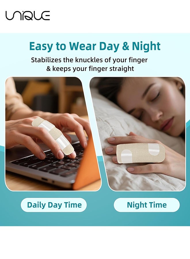 Unique 2 Pcs Finger Splint - Trigger Finger Splint with 4 Metal Bars - Mallet Finger Splint for Straightening, Arthritis, Injury, Sprain Broken, Adjustable Mallet Splint and Hand Brace, Breathable Finger Support Suitable for Each Finger - S/L - Image 5