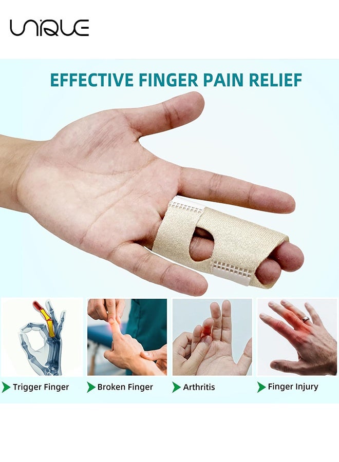Unique 2 Pcs Finger Splint - Trigger Finger Splint with 4 Metal Bars - Mallet Finger Splint for Straightening, Arthritis, Injury, Sprain Broken, Adjustable Mallet Splint and Hand Brace, Breathable Finger Support Suitable for Each Finger - S/L - Image 4