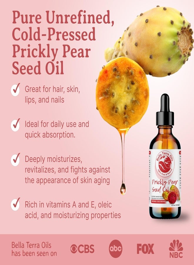 Bella Terra Oils - Prickly Pear Oil 4oz - Sourced from Pure Cactus Enclaves, Packed with Fatty Acids & Flavonoids, Impeccable for Silken Skin - Image 3