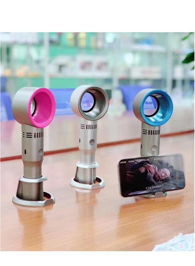 HOMESTAR USB Rechargeable Portable Bladeless Fan Handheld,Mini Cooler No Leaf Handy with 3 Speed Adjustable Stand up Small Personal Foldable for Home Office Outdoor Travel  - Image 5