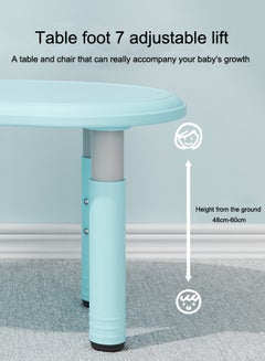 JSAITOYS Children Furniture Peanut Shape Desk Set Kindergarten Learning Study Plastic Table and Chair Set for Kids  - Image 4