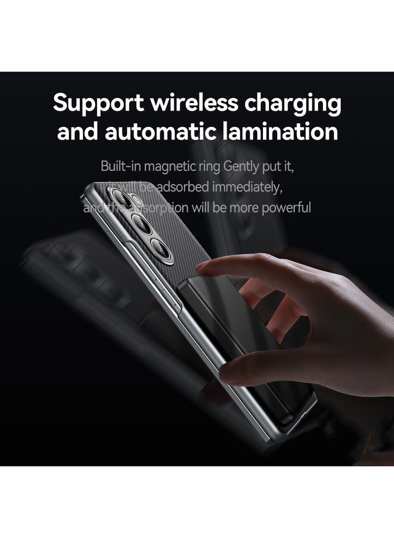 Aookay for Samsung Galaxy Z Fold 7 Magnetic Case, Support MagSafe, Ultra Slim Rigid PC Protective Case, Wireless Charging Scratch and Shock Resistant Protective Case (Black)  - Image 3