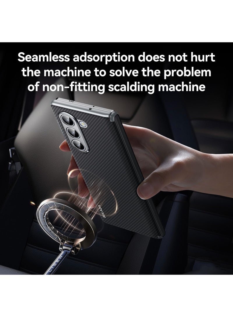 Aookay for Samsung Galaxy Z Fold 7 Magnetic Case, Support MagSafe, Ultra Slim Rigid PC Protective Case, Wireless Charging Scratch and Shock Resistant Protective Case (Black)  - Image 4