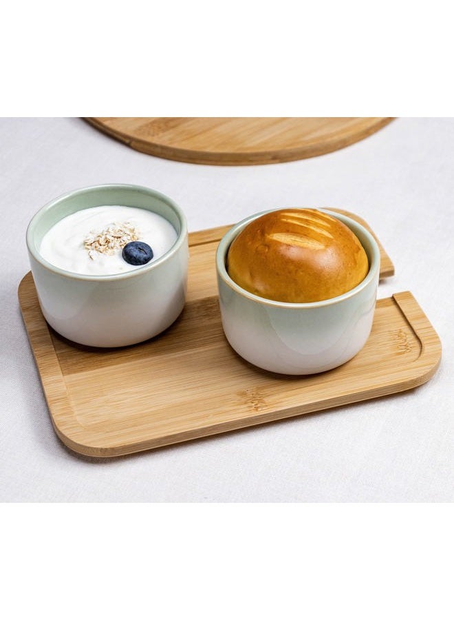 UNICASA Ramekins Creme Brulee Porcelain, Baking Dishes Ramekins set of 2 x 240 ml, Bowl for Custard, Pudding, Souffle Cups, Oven Safe - Green - Image 3