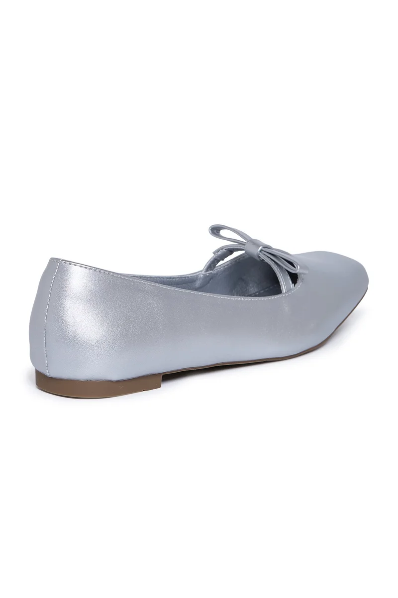Geoomnii SILVER Geoomnii Closed Flat Shoes for Women – Comfortable Slip-On Ballet Flats for Office, Daily Wear & Casual Use for Women | Best Price UAE