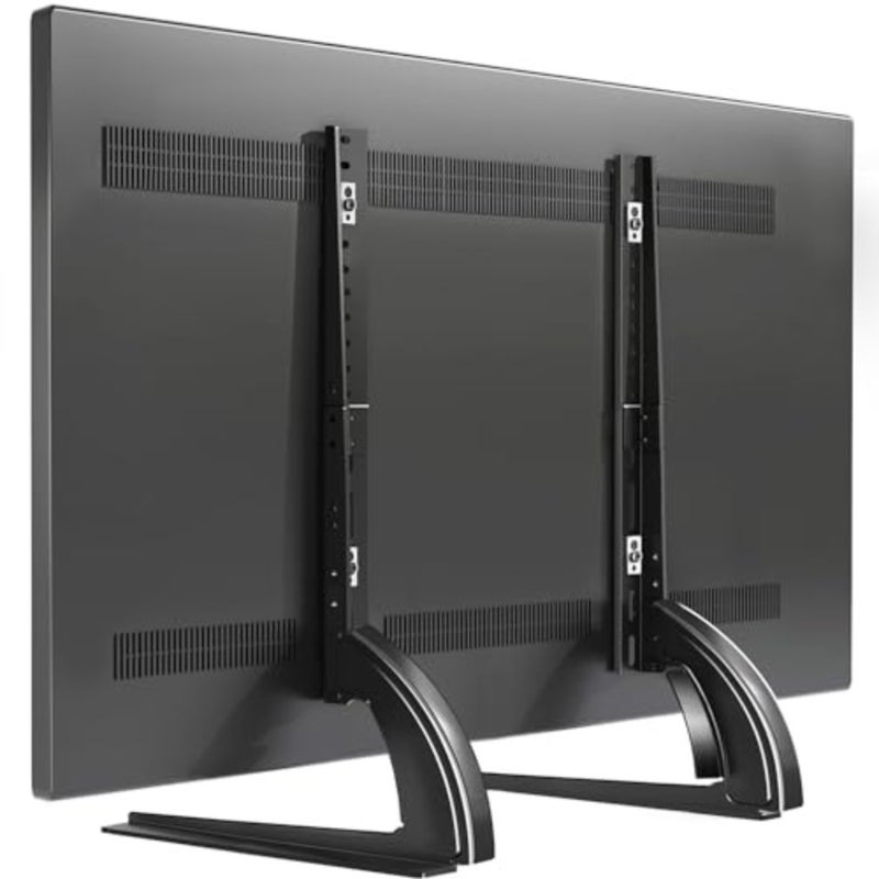 TAVR Universal Table Top TV Stand Mount for 27-65 Inch LCD/LED Flat/Curved TVs, Steel Black Height Adjustable Base, Holds up to 88 lbs, Max VESA 800x500mm - Image 1