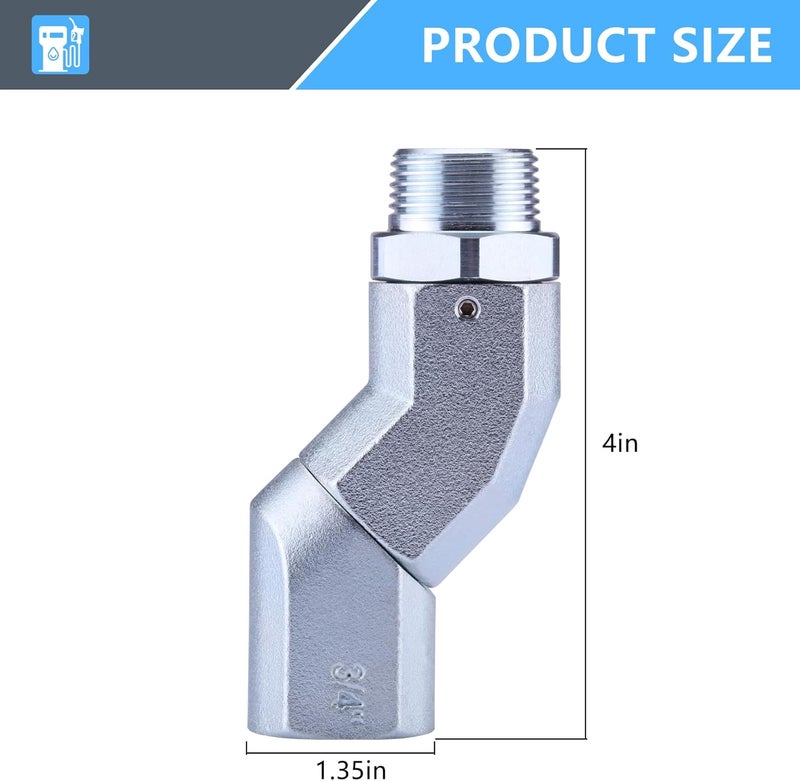 TAUSOM 1-inch fuel hose swivel kit, 360° rotating zinc alloy adapter, fuel hose swivel NPT heavy-duty leak-proof connector, hose swivel suitable for diesel transfer pumps and gasoline tanks - Image 5