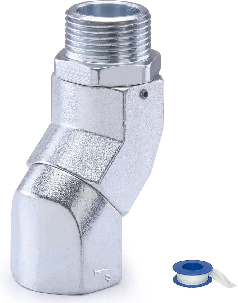 TAUSOM 1-inch fuel hose swivel kit, 360° rotating zinc alloy adapter, fuel hose swivel NPT heavy-duty leak-proof connector, hose swivel suitable for diesel transfer pumps and gasoline tanks - Image 1