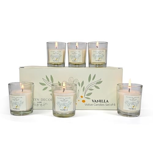 Floryn Decor Luxe Vanilla Scented Soy Wax Candles for Home Decor | Fragrance Candles Set of 6, 55 Grams Each - Image 3