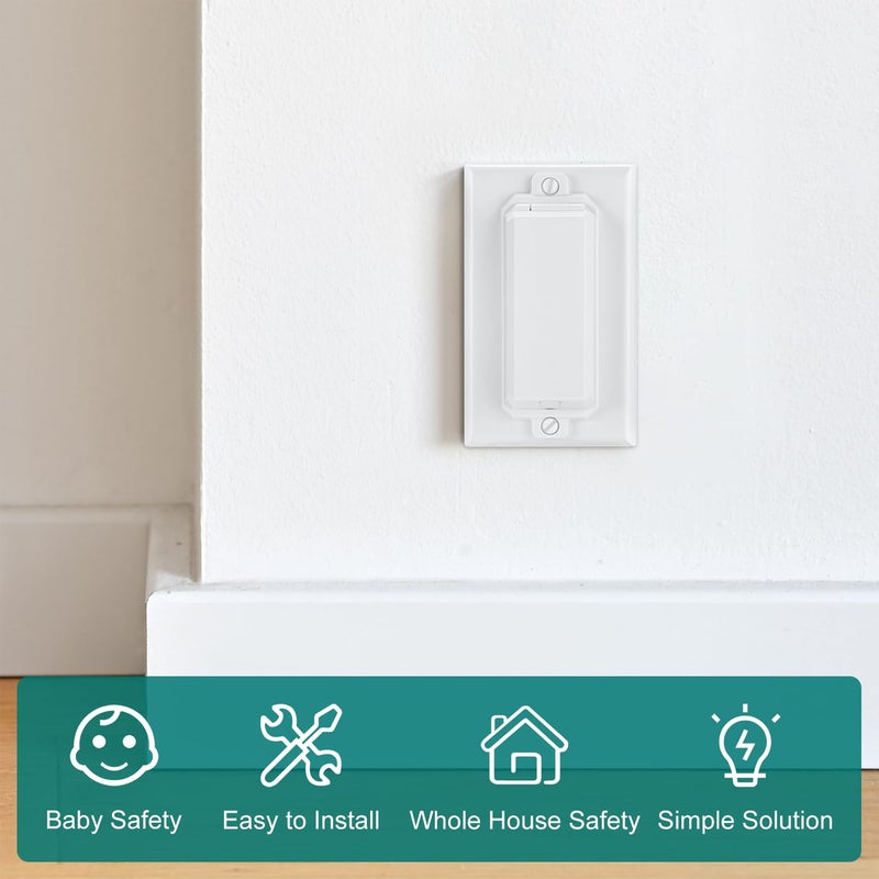 CLYMENE 2 Pack Light Switch Cover Guard, Child Proof Wall Switch Cover Protects Your Lights or Switches from Being Accidentally Turned ON or OFF by Children and Adults, Rocker Style (White) - Image 5