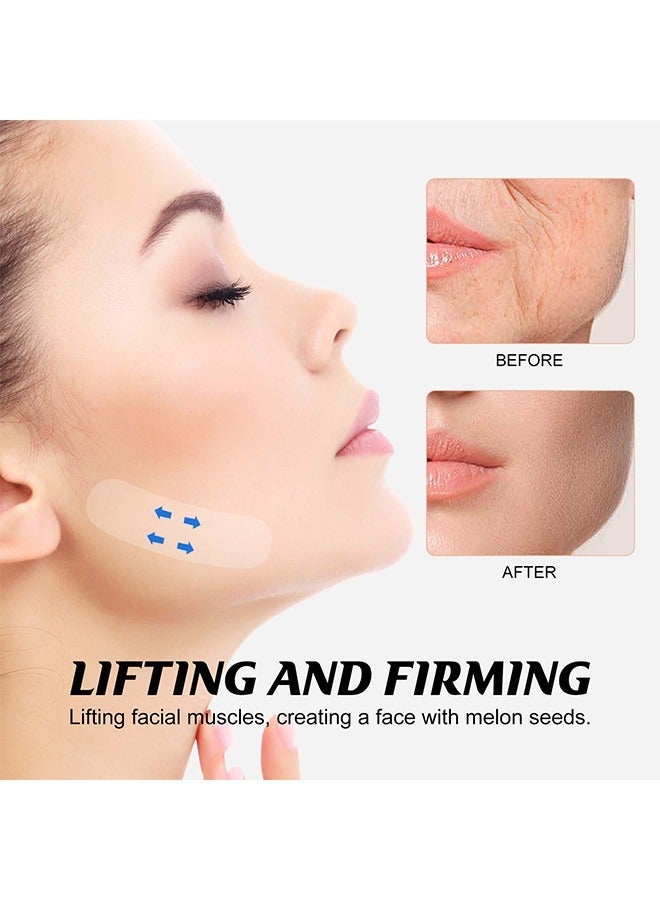 Jaysuing Face Lifting Patch 120 Pcs, Waterproof High Elasticity Invisible Facial Tape, V Shape Face Lift Tape Stickers for Skin Facial Wrinkles Double Chin - Image 4