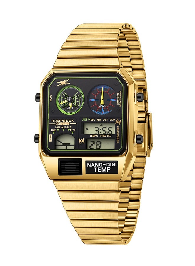 HUMPBUCK Multifunctional Stainless Steel Watch for Men with Dual Display and Classic Design - Image 1