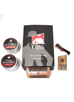 G.B.S GBS Mens Beard Wax Balm and Multi Side Natural Wood Beard Mustache Comb Set Sweet Orange and Sandalwood Balm 